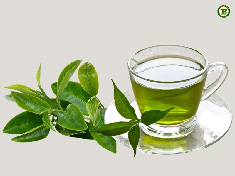 Trà xanh được nhiều người dùng để trị viêm lưỡi bản đồ ở người lớn.